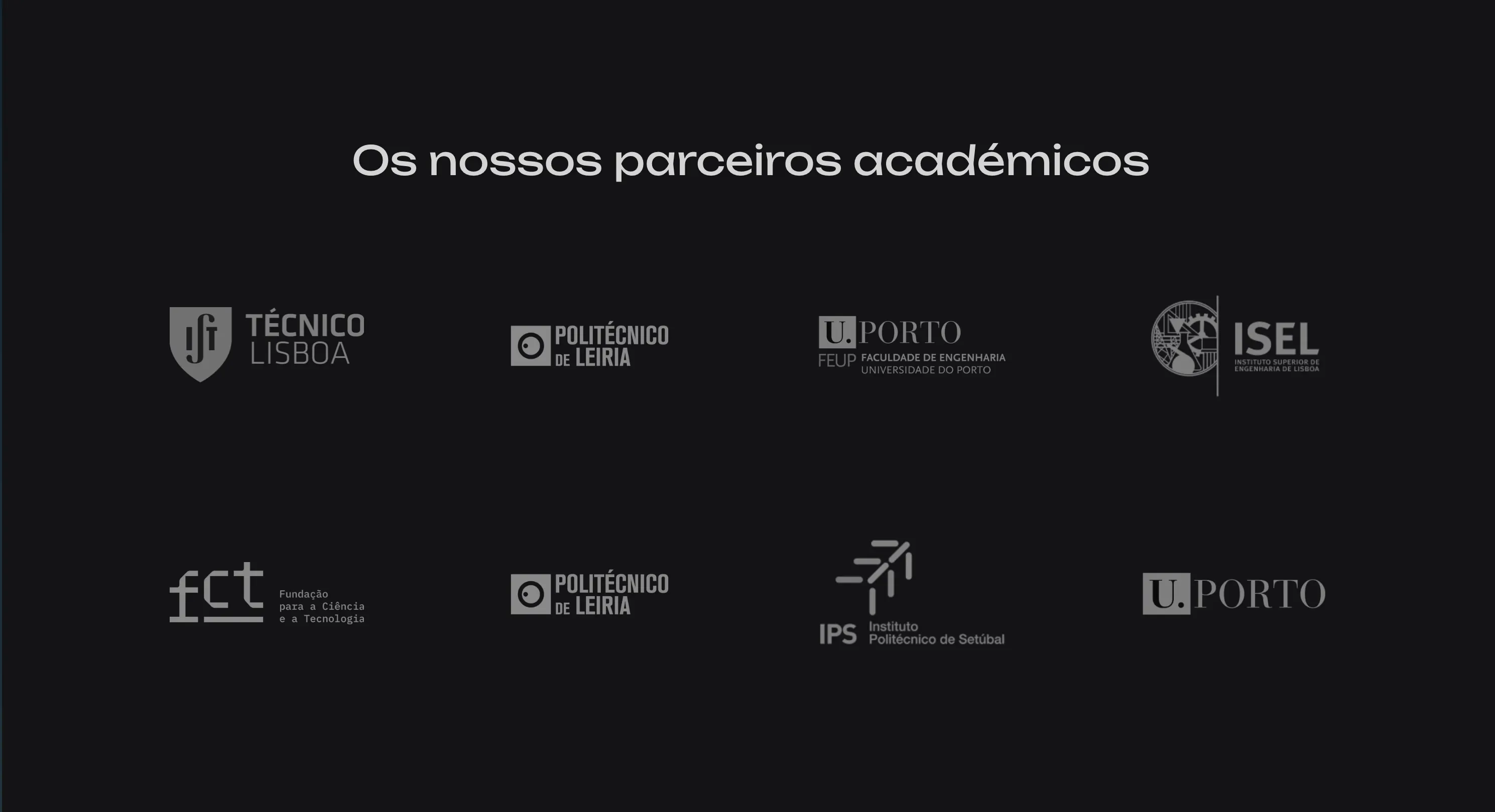 Seção de parceiros acadêmicos do site da Bee Engineering